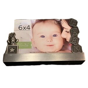 Green Tree Gallery Baby Photo Frame. Silver.